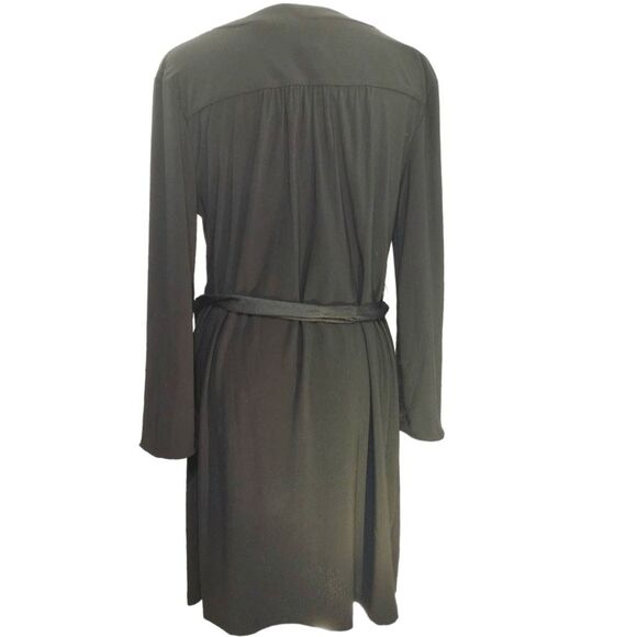 Emma & Michele Black Lace Front Belted Shift Dress Sz M - Picture 6 of 6